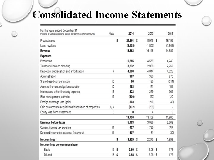 Consolidated Income Statements 