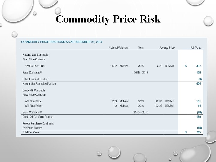 Commodity Price Risk 