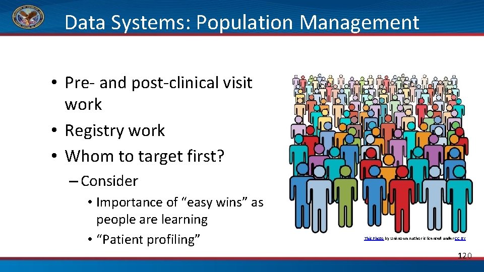 Data Systems: Population Management • Pre- and post-clinical visit work • Registry work •