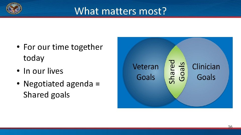 What matters most? • For our time together today • In our lives •