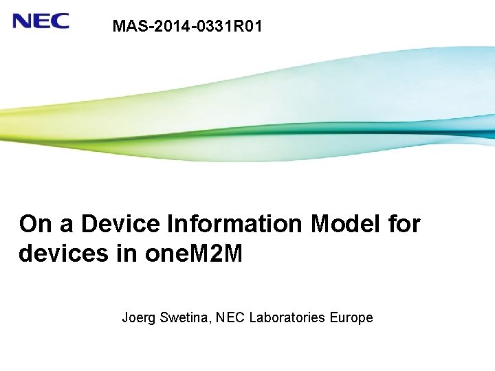 MAS-2014 -0331 R 01 On a Device Information Model for devices in one. M