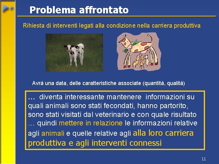 Problema affrontato Rihiesta di interventi legati alla condizione nella carriera produttiva Avrà una data,