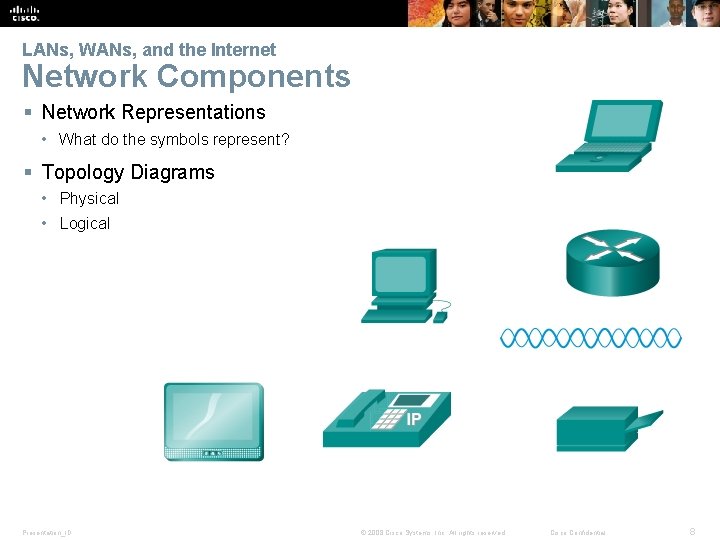 LANs, WANs, and the Internet Network Components § Network Representations • What do the LANs, WANs, and the Internet Network Components § Network Representations • What do the