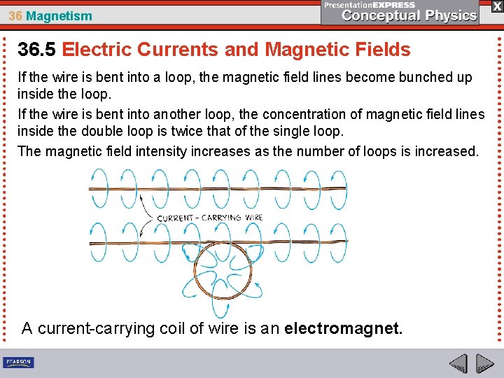 36 Magnetism 36. 5 Electric Currents and Magnetic Fields If the wire is bent