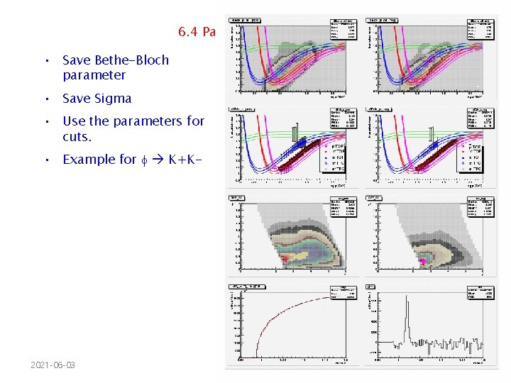 6. 4 Particle Identification • Save Bethe-Bloch parameter • Save Sigma • Use the