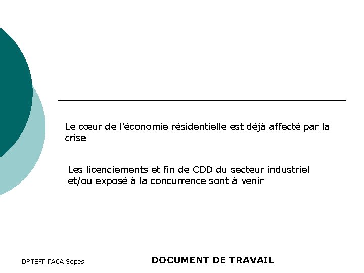Le cœur de l’économie résidentielle est déjà affecté par la crise Les licenciements et