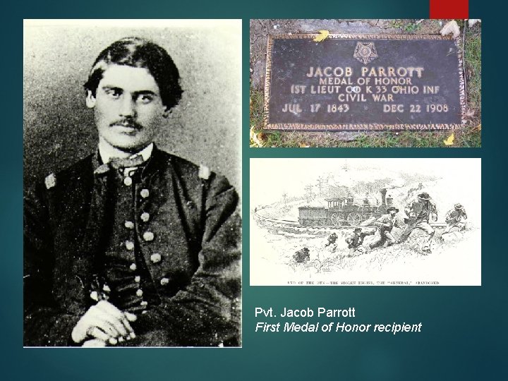 Pvt. Jacob Parrott First Medal of Honor recipient 