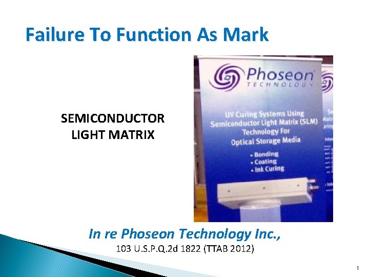 Failure To Function As Mark SEMICONDUCTOR LIGHT MATRIX