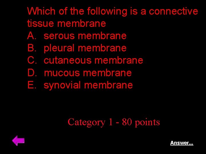 Which of the following is a connective tissue membrane A. serous membrane B. pleural