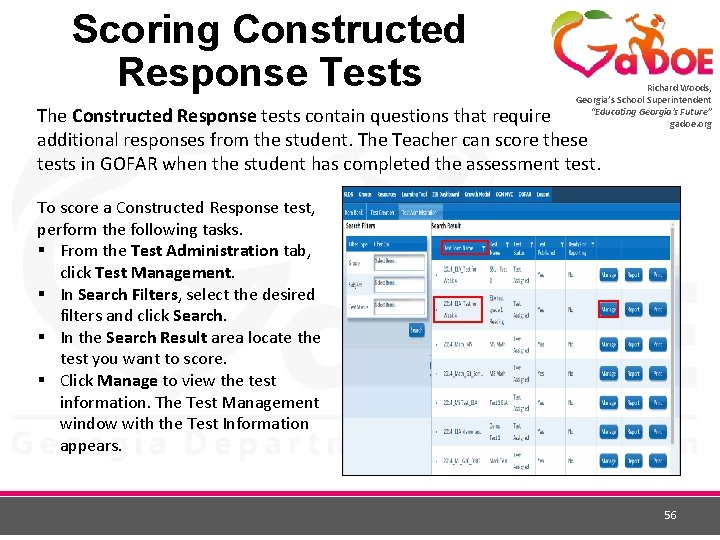 Scoring Constructed Response Tests Richard Woods, Georgia’s School Superintendent “Educating Georgia’s Future” gadoe. org