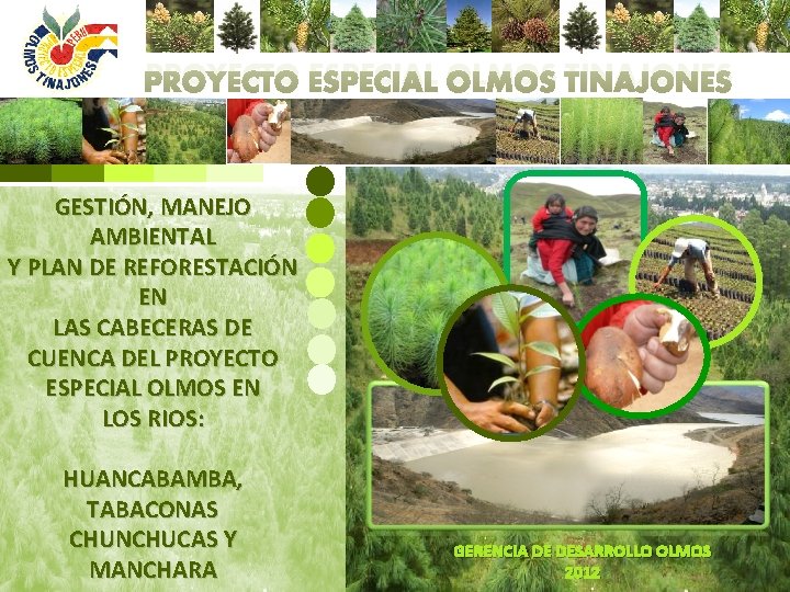 PROYECTO ESPECIAL OLMOS TINAJONES GESTIÓN, MANEJO AMBIENTAL Y PLAN DE REFORESTACIÓN EN LAS CABECERAS