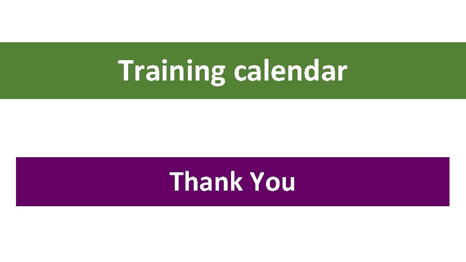 Training calendar Thank You 