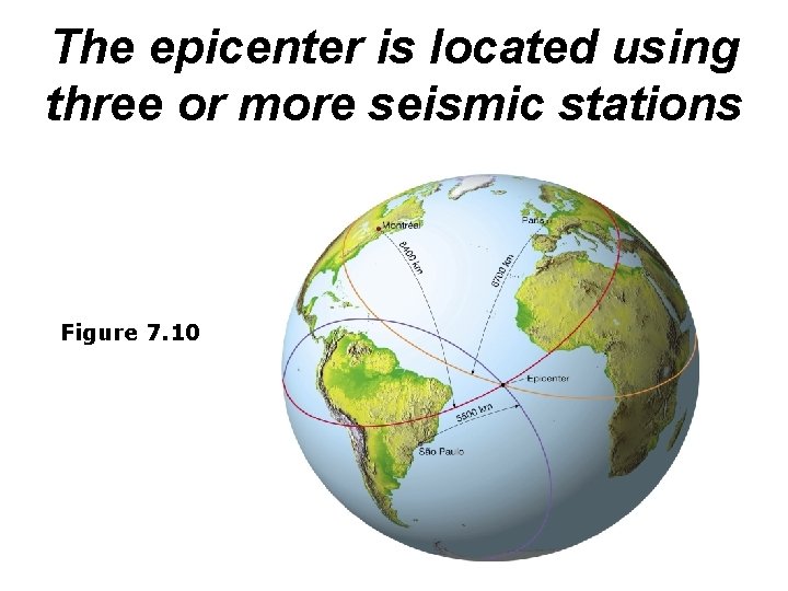 The epicenter is located using three or more seismic stations Figure 7. 10 
