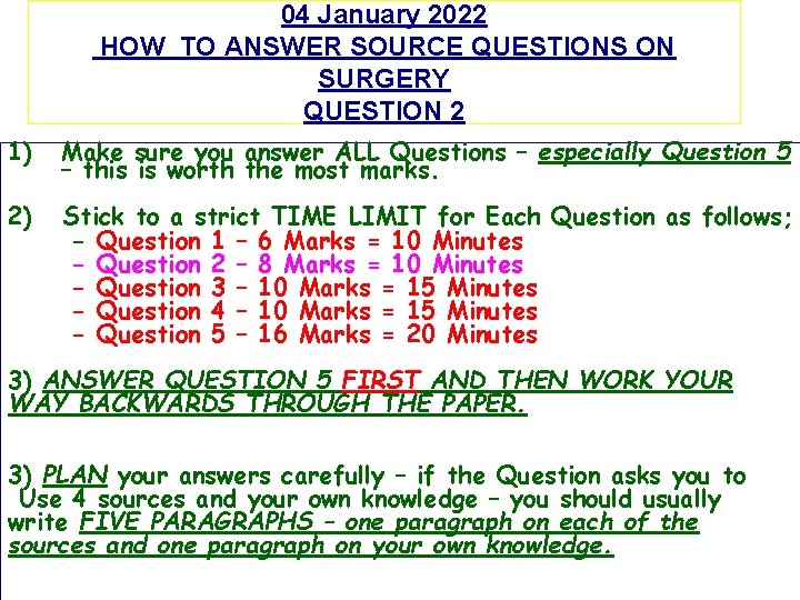 Source Question Model Answer 04 January 2022 HOW TO ANSWER SOURCE QUESTIONS