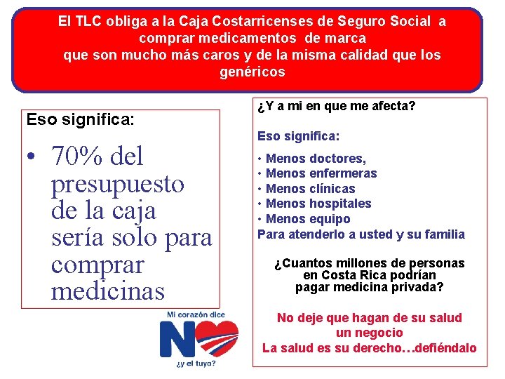 El TLC obliga a la Caja Costarricenses de Seguro Social a comprar medicamentos de