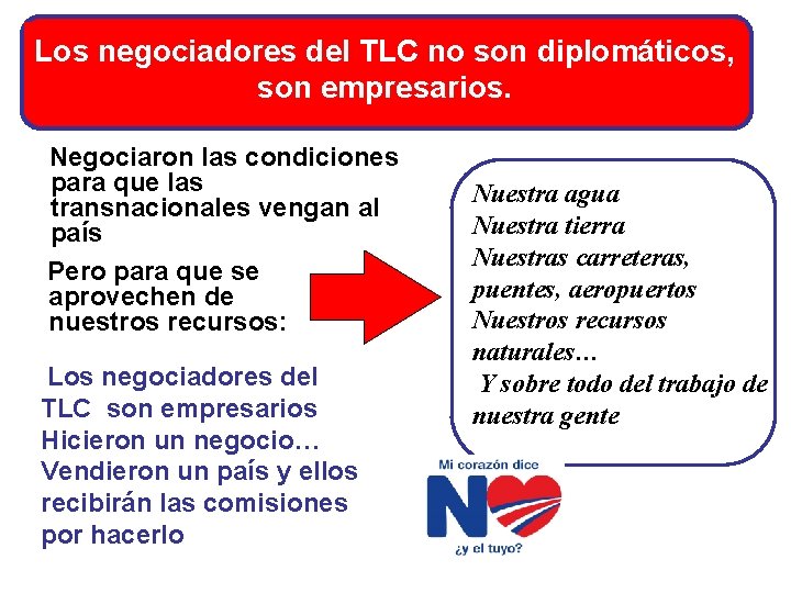 Los negociadores del TLC no son diplomáticos, son empresarios. Negociaron las condiciones para que