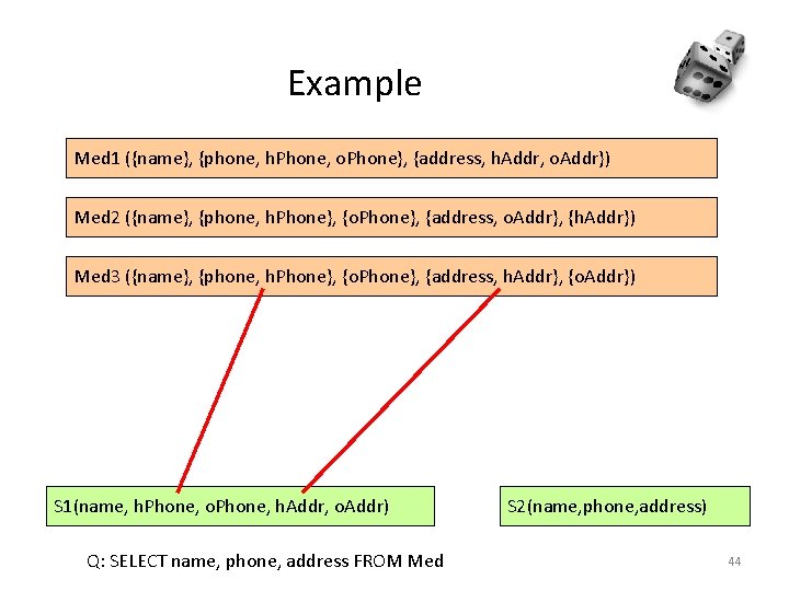 Example Med 1 ({name}, {phone, h. Phone, o. Phone}, {address, h. Addr, o. Addr})