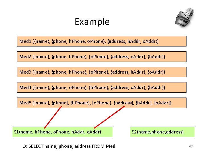 Example Med 1 ({name}, {phone, h. Phone, o. Phone}, {address, h. Addr, o. Addr})
