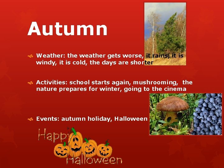 Autumn Weather: the weather gets worse, it rains, it is windy, it is cold,