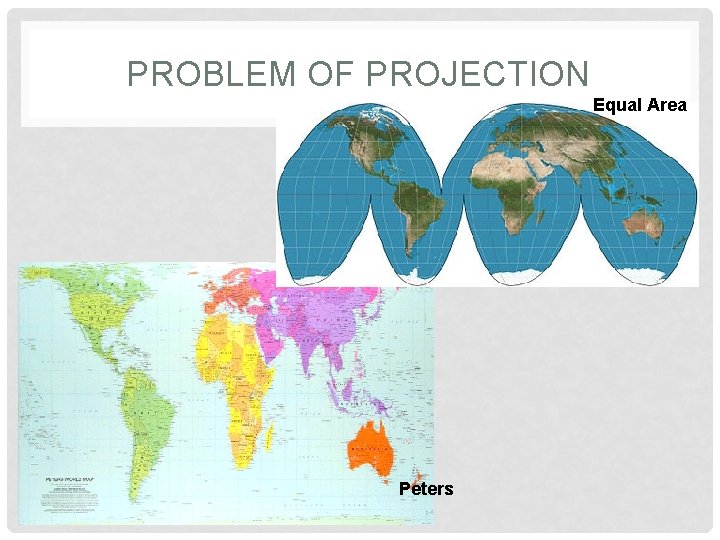 PROBLEM OF PROJECTION Equal Area Peters 