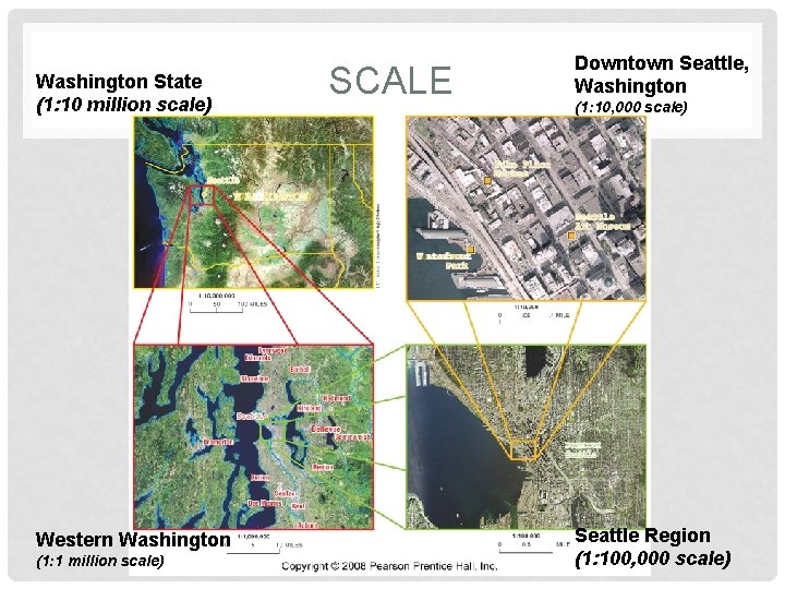 Washington State (1: 10 million scale) Western Washington (1: 1 million scale) SCALE Downtown