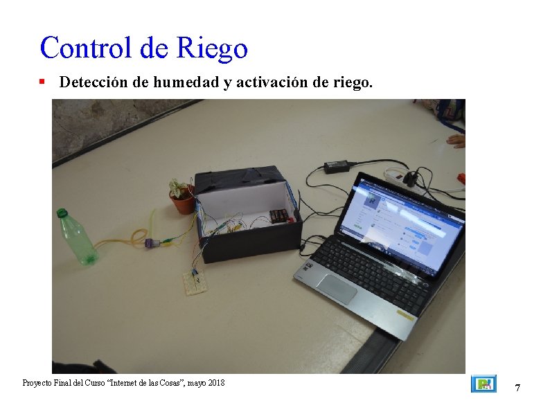 Control de Riego Detección de humedad y activación de riego. Proyecto Final del Curso