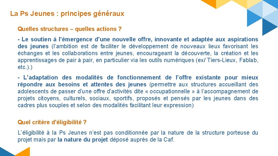 La Ps Jeunes : principes généraux Quelles structures – quelles actions ? - Le La Ps Jeunes : principes généraux Quelles structures – quelles actions ? - Le