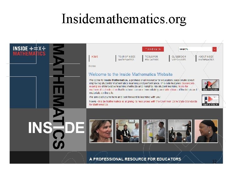 Insidemathematics. org 32 