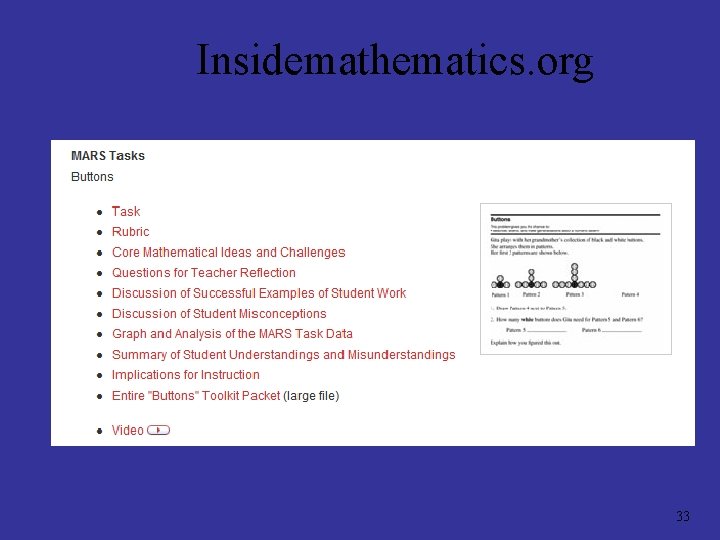 Insidemathematics. org 33 