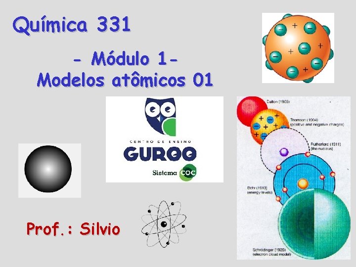 Química 331 - Módulo 1 Modelos atômicos 01 Prof. : Silvio 