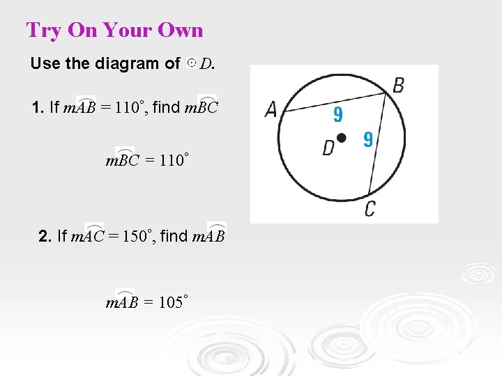 GUIDED Try On. PRACTICE Your Own Use the diagram of D. 1. If m. GUIDED Try On. PRACTICE Your Own Use the diagram of D. 1. If m.
