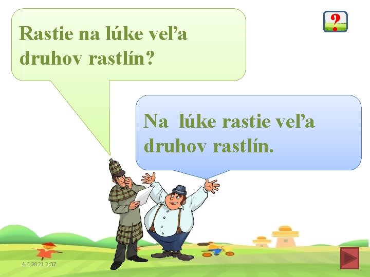 Rastie na lúke veľa druhov rastlín? Na lúke rastie veľa druhov rastlín. 4. 6.