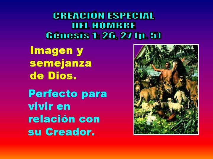 Imagen y semejanza de Dios. Perfecto para vivir en relación con su Creador. 