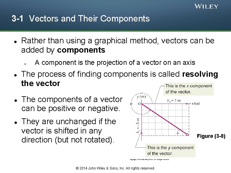 3 -1 Vectors and Their Components Rather than using a graphical method, vectors can