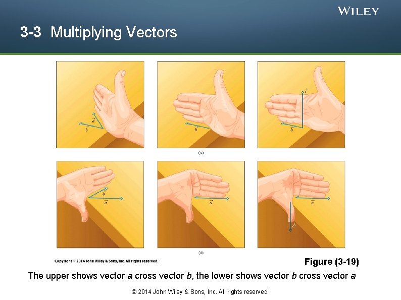 3 -3 Multiplying Vectors Figure (3 -19) The upper shows vector a cross vector