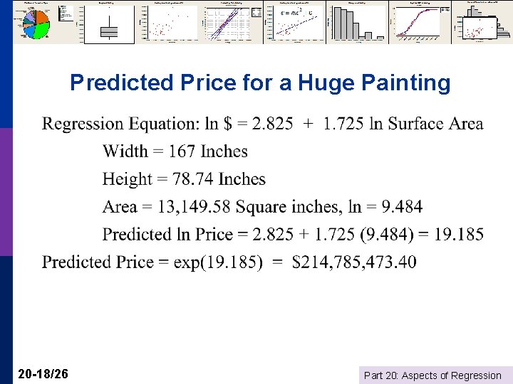 Predicted Price for a Huge Painting 20 -18/26 Part 20: Aspects of Regression 
