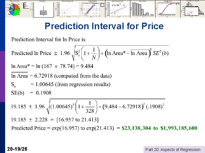 Prediction Interval for Price 20 -19/26 Part 20: Aspects of Regression 