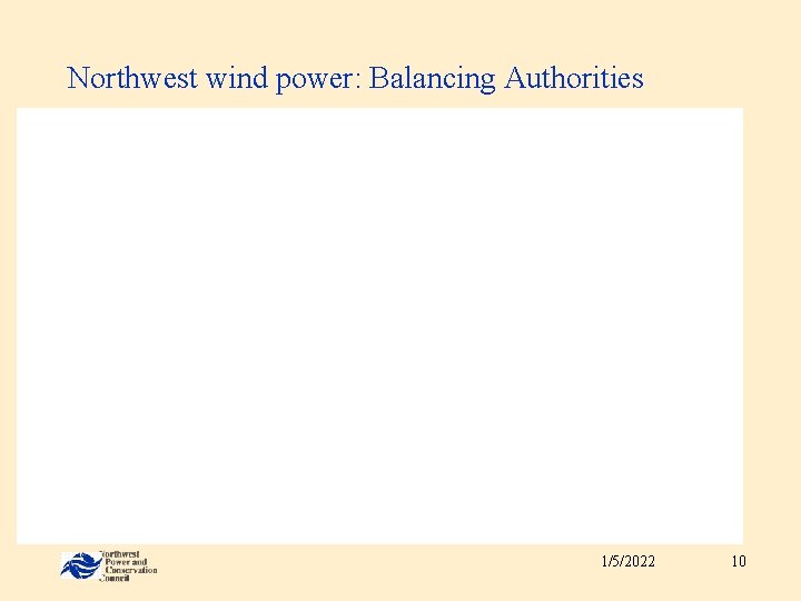 Northwest wind power: Balancing Authorities 1/5/2022 10 