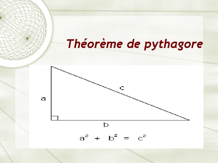 Théorème de pythagore 