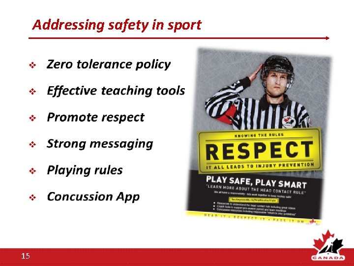 Addressing safety in sport 15 Addressing safety in sport 15