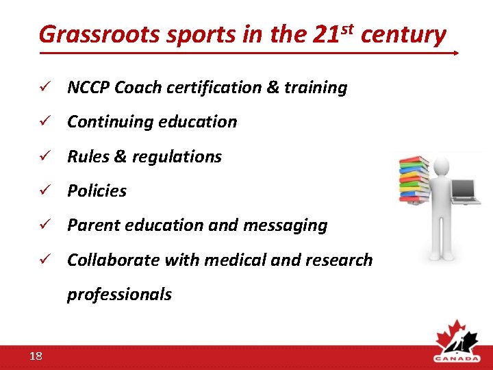 Grassroots sports in the 21 st century ü NCCP Coach certification & training ü Grassroots sports in the 21 st century ü NCCP Coach certification & training ü