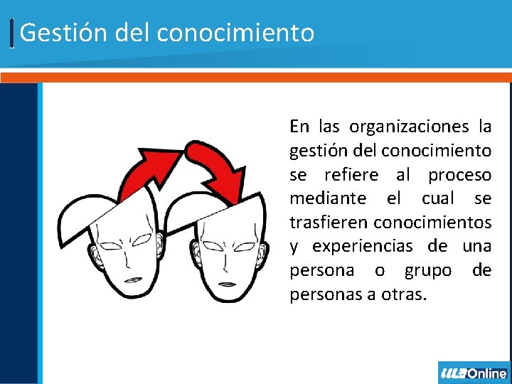 Gestión del conocimiento En las organizaciones la gestión del conocimiento se refiere al proceso