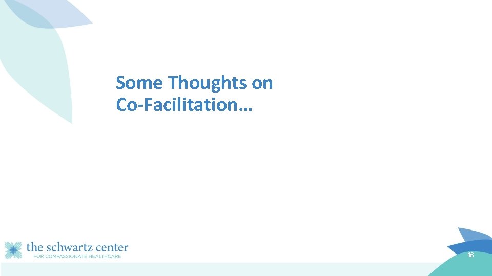 Some Thoughts on Co-Facilitation… 16 