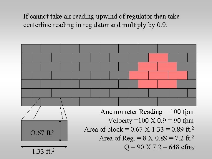 If cannot take air reading upwind of regulator then take centerline reading in regulator