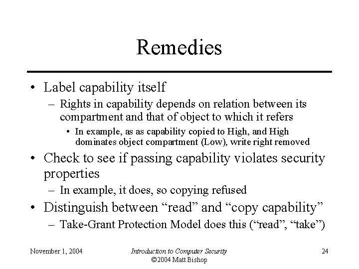 Remedies • Label capability itself – Rights in capability depends on relation between its