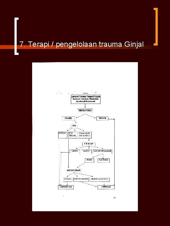 7. Terapi / pengelolaan trauma Ginjal 7. Terapi / pengelolaan trauma Ginjal