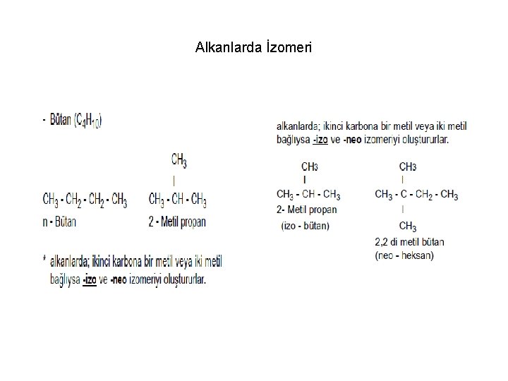 Alkanlarda İzomeri 