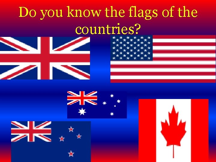 Do you know the flags of the countries? 