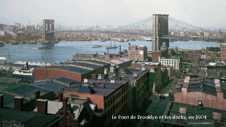 Le Pont de Brooklyn et les docks, en 1904 