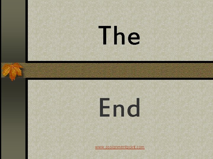 The End www. assignmentpoint. com 